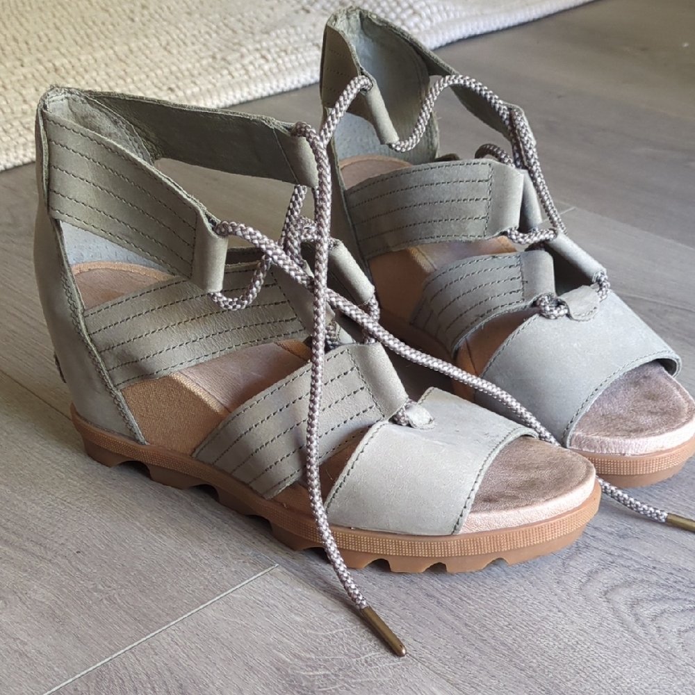 Women's SOREL Heeled Sandals - Taupe